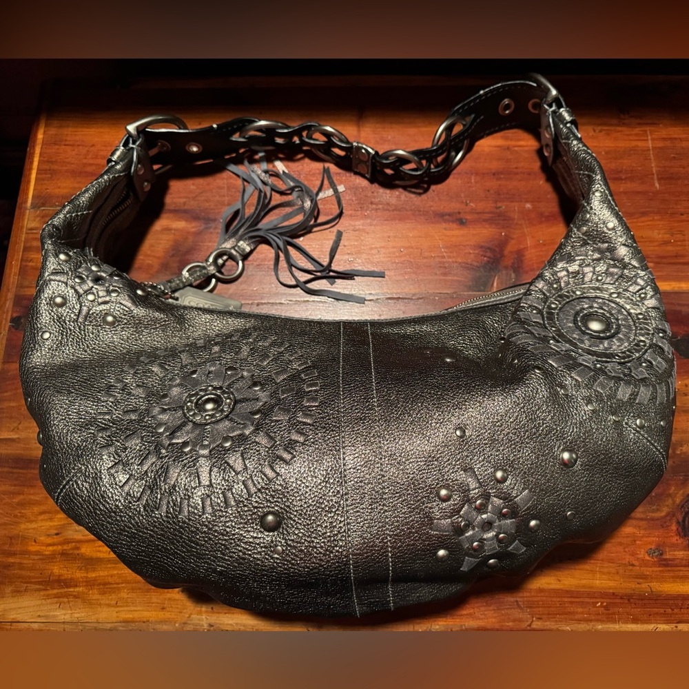 Coach Mia Gunmetal Metallic Handbag